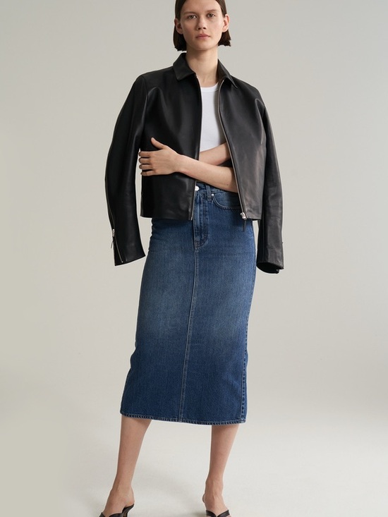 Toteme Dresses & Skirts - Toteme Blue Denim Bitti Skirt Midi Fitted Jean Skirt Fall Luxury Size Small